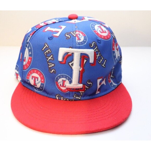 New Era Texas Rangers‎ Hat Cap SnapBack Adjustable All Over Logo MLB Baseball - Picture 1 of 7